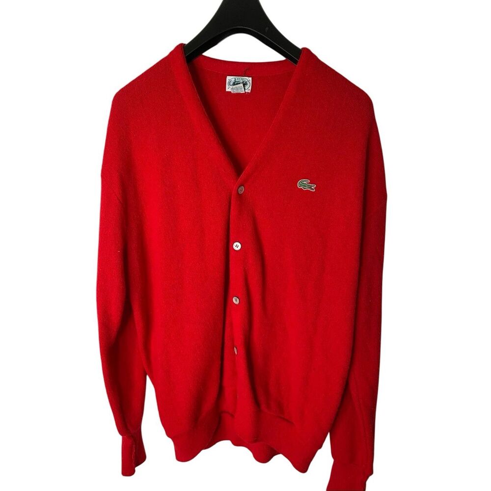 Vintage Izod Lacoste Holiday 1989 sweater cardigan men's size XL USA